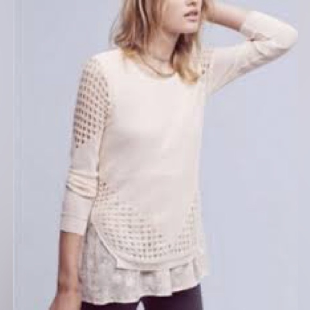 Anthropologie Sunday in Brooklyn Fiona Sweater Cream Size XS